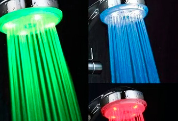 Alcachofa de ducha con luz led - colores según temperatura del agua (no  necesita pilas) ▻12.9€